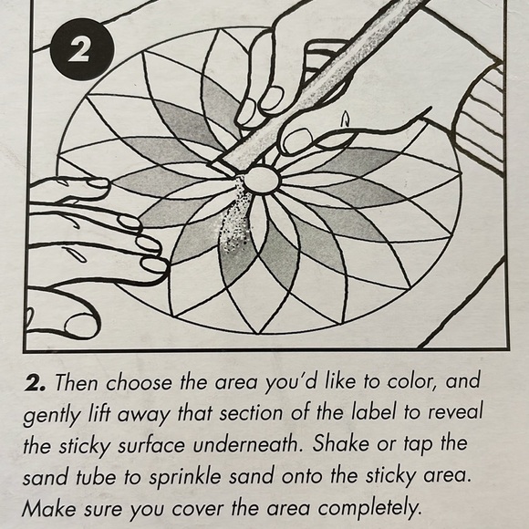 New Mandala Sand Art Colorful Activity Kit w/ 10 Sticky Designs & 20 Sand Tubes - Picture 5 of 8